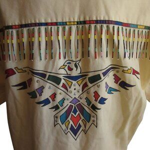 XL Vintage Women's Western Shirt Native American Motif Southwestern Thunderbird
